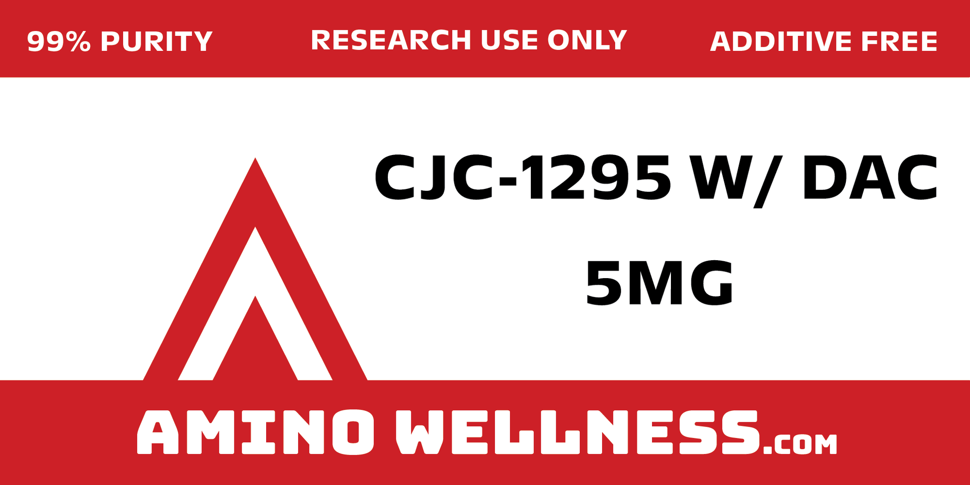 amino wellness cjc-1295 with DAC peptide 5mg, product label close up